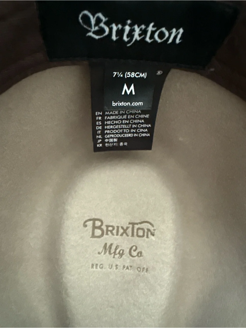 Brixton Taupe Wide-Brim Felt Fedora with Slim Band
